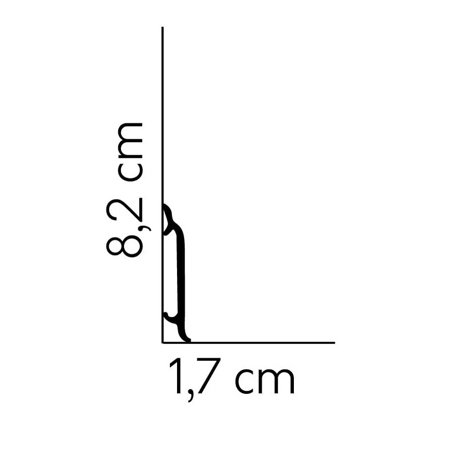 PROVISTON | Sockelleiste "NE8300P" | 17 X 82 X 2000 Mm | Satin Weiß | Fußleiste | Mit Kabelkanal 1 PROVISTON | Sockelleiste "NE8300P" | 17 X 82 X 2000 Mm | Satin Weiß | Fußleiste | Mit Kabelkanal