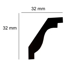 Elite Decor | Stuckleiste P921 | Polyurethan | 32 X 32 X 2000 Mm | Styropor Deckenleiste | Weiß