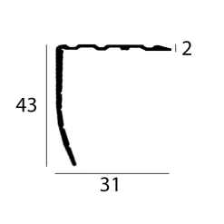 Nez De Marche | Hauteur 43 Mm | Largeur 31 Mm | Longueur 1000 Mm | Alu Anodisé
