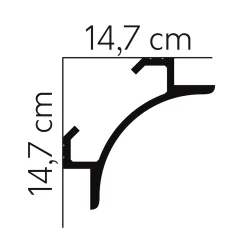 PROVISTON | Lichtleiste "RM001" | 147 X 147 X 2000 Mm | Weiß | Deckenleiste | Stuckleiste | Modern