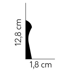 PROVISTON | Sockelleiste "RT003" | 18 X 128 X 2000 Mm | Weiß | Fußleiste | Wohndeko | Hochwertig