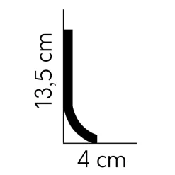 PROVISTON | Sockelleiste "RT011P" | 40 X 135 X 2000 Mm | Satin Weiß | Fußleiste | Mit Kabelkanal
