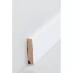 Plinthe Bois Massif - Pin 60 - 80 Mm - Pin Laqué En Blanc -Décoratif Soldes SOC058 weiss
