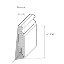 Plinthe Moulurée 58 X 16 Mm 72998 | MDF Mélaminé | Blanc