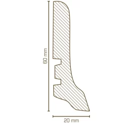 Plinthe Bois Plaqué Noyer Vernis | 22.60.17 | 60 X 20 Mm