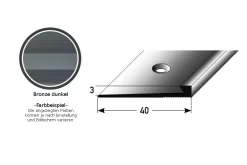 Profilé De Finition | Profilé D'arrêt | Hauteur 3 Mm | Aluminium Anodisé | Type 27 -Décoratif Soldes auer0027 bronze dunkel