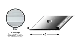 Profilé De Finition | Profilé D'arrêt | Hauteur 3 Mm | Aluminium Anodisé | Type 27 -Décoratif Soldes auer0027 silber