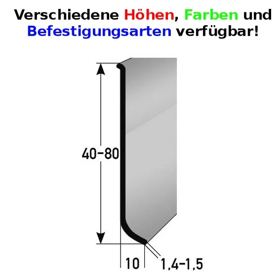 Plinthe Aluminium En Différentes Hauteurs 40 - 80 Mm Fixations Couleurs 1 Plinthe Aluminium En Différentes Hauteurs 40 - 80 Mm Fixations Couleurs