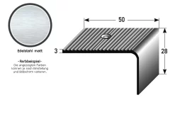 Nez De Marche | Cornière 50 Mm X 28 Mm | Inox Mat | Antidérapant R10 DIN 51130