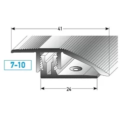 Profilé De Rattrapage à Clipser | Barre De Seuil Hauteur 7 - 10 Mm | Aluminium Anodisé