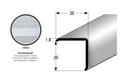 Cornière De Protection 20 X 20 Mm | Ou 25 X 25 Mm | En Aluminium | Adhésif Ou Non-percé -Décoratif Soldes auer0337 silber 2