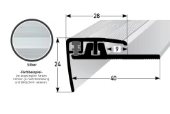 Nez De Marche à Clipser | Hauteur 4 - 7 Mm | 28 Mm De Large | 2 Pcs | Aluminium Anodisé