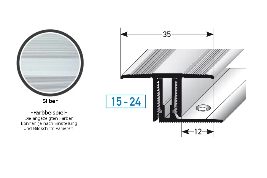Barre De Seuil à Clipser Pour Sol Stratifié/parquet | Hauteur 15-24 Mm | Aluminium Anodisé 3 Barre De Seuil à Clipser Pour Sol Stratifié/parquet | Hauteur 15-24 Mm | Aluminium Anodisé – Image 3