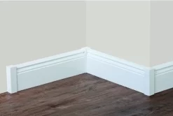 PROVISTON | Coin Angle Universel | Pour Plinthe | 22 X 22 X 118 Mm | Hêtre Massif | Blanc Laqué