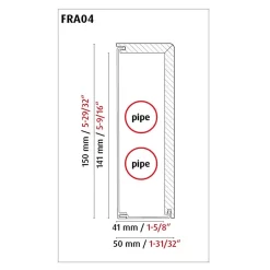 Surplinthe Cache Tuyaux | Plinthe De Recouvrement | 41 X 141 X 2400 Mm | MDF Mélaminé | Blanc