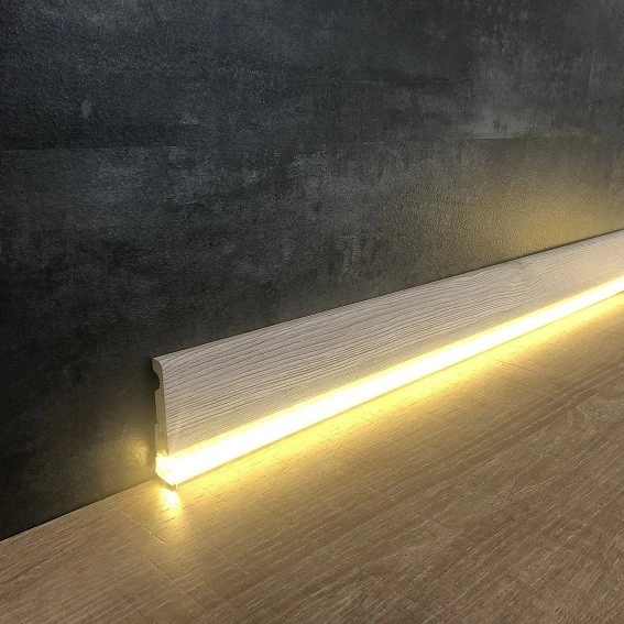 Plinthe Lumineuse | 10 X 73 Mm| Chêne Blanc 2 Plinthe Lumineuse | 10 X 73 Mm| Chêne Blanc – Image 2