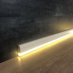 Plinthe Lumineuse | 20 X 55 Mm | MDF Laqué Blanc
