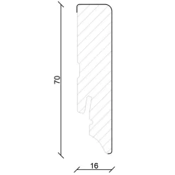 Plinthe 16 X 70 Mm Revêtu Blanc