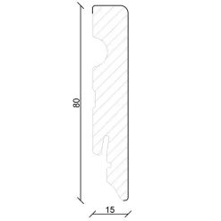 Plinthe 15 X 80 Mm Revêtu Blanc
