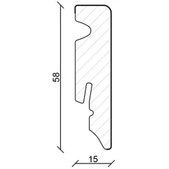 Plinthe 15 X 58 Mm Revêtu Blanc