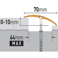 Barre De Seuil 70 X 6.55 Mm | Profilé En Aluminium Argenté | à Visser
