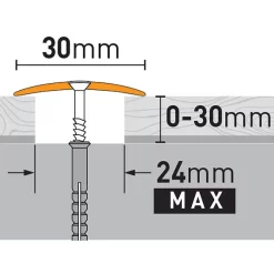 Barre De Seuil 30 X 3.12 Mm | Profilé En Aluminium Argenté Percé