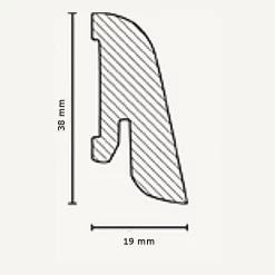 Plinthe Bois Plaqué Chêne Vernis | 38 X 19 Mm | Placage Bois | 19.38.1