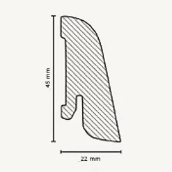 Plinthe Bois Plaqué Hêtre Vernis | 22.45.2 | 45 X 22 Mm
