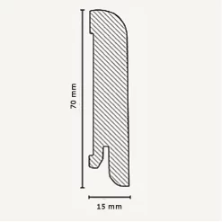 Plinthe (placage Bois / 15.70.6) - Hêtre Vaporisé