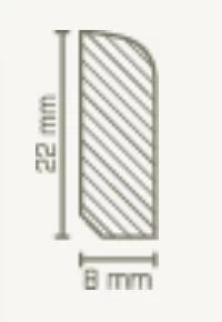 Contre Plinthe (bois Massif Vernis / 822.43) - Gris Foncé