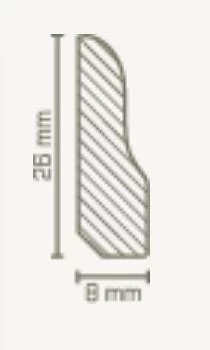 Contre Plinthe (bois Massif Vernis / 826.31) - Blanc