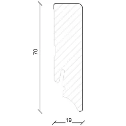 Plinthe 19 X 70 Mm Laqué En Blanc