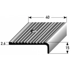 Nez De Marche | Cornière 40 Mm X 15 Mm | Aluminium Anodisé