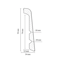 Surplinthe De Rénovation 92 X 24 Mm | Revêtu Blanc | à Couper Sur 3 Hauteurs Diff.
